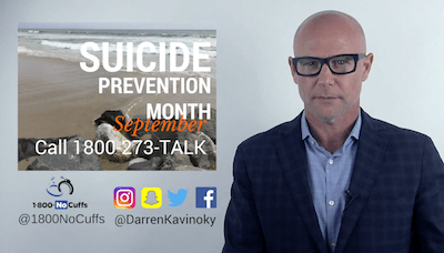 Darren Kavinoky raising awareness for Suicide Prevention Month